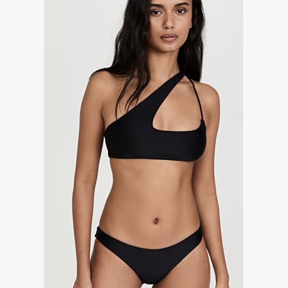 BRAND NEW MIKOH Women's Queensland Cross Shoulder Bikini Set in Noir. Size XS